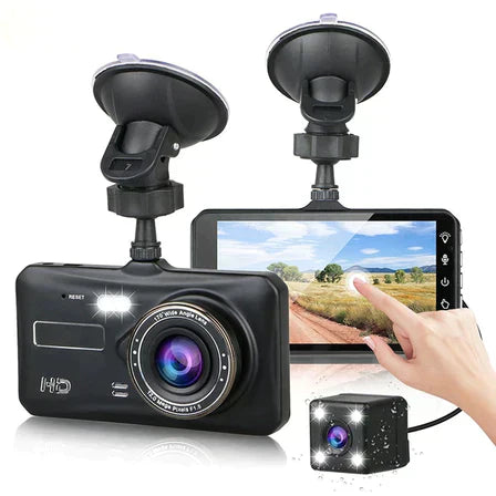 HD Dual Lens Car Camera Front Rear 1080p 4-Inch Screen - BritishElegance