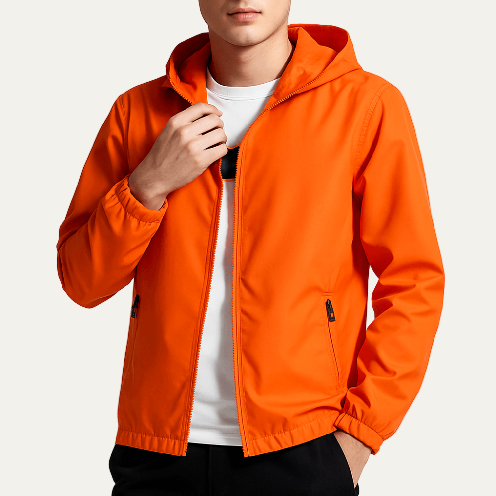 Men’s Lightweight Full Zip Hooded Windbreaker