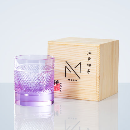 Colorful Diamond Whisky Glasses Set with Wood Gift Box