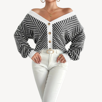 Women's Full Zip Fleece Lined Knit Cardigan
