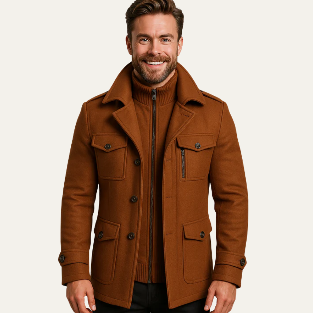 Men’s Classic Convertible Collar Trench Coat