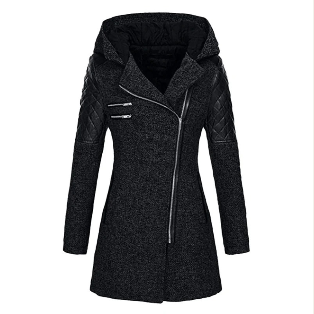 Women’s Mid Length Asymmetrical Zip Winter Coat