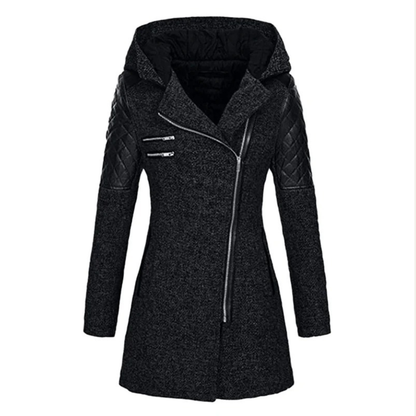 Women’s Mid Length Asymmetrical Zip Winter Coat