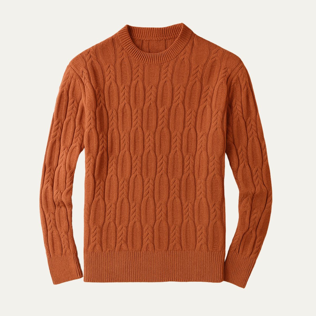Men’s Cable Knit Mock Neck Sweater
