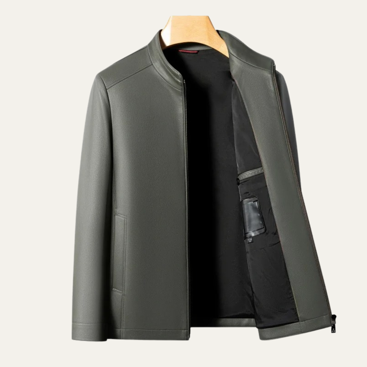 The Burford Men’s Premium Leather Casual Stand Collar Jacket