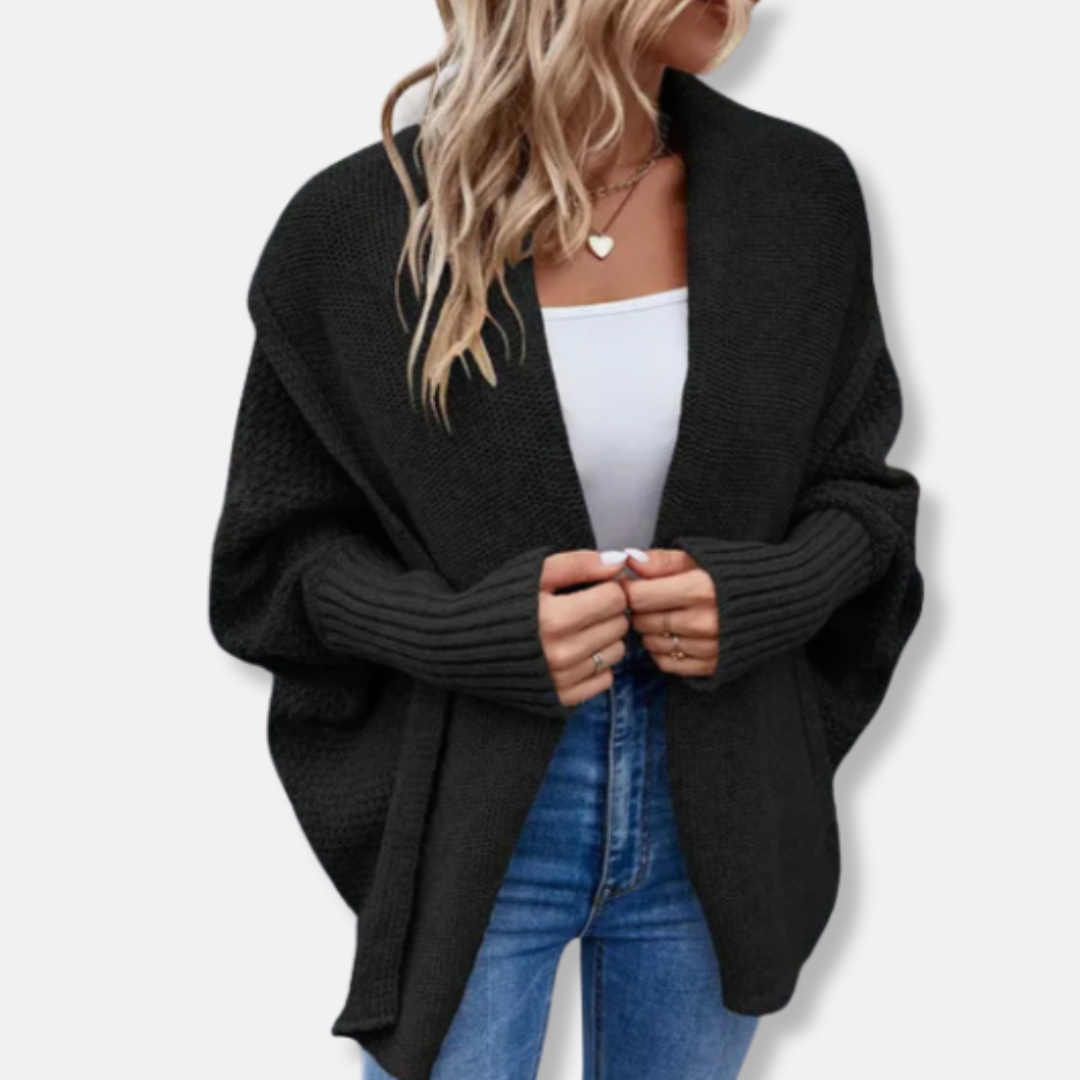 Freya Oversized Cardigan | Chunky Knit Ribbed Cuffs Cardigan