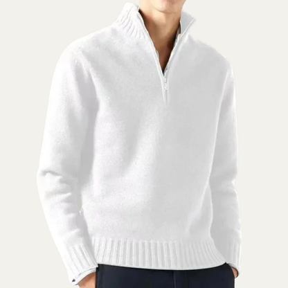 Men’s Ribbed Collar Quarter Zip Sweater
