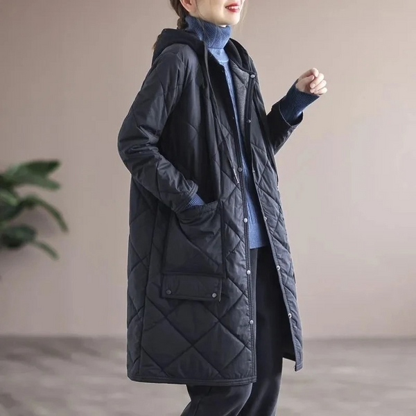 Warm Waterproof Ladies Winter Parka Coat with Buttons - BritishElegance