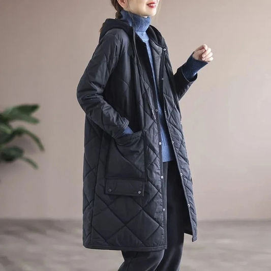 Warm Waterproof Ladies Winter Parka Coat with Buttons - BritishElegance