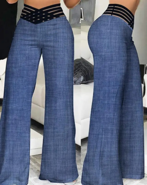 Women's Comfortable High Waisted Wide Leg Pants - BritishElegance