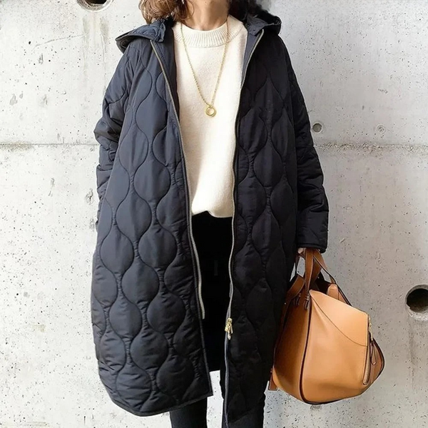 Warm Women's Padded Parka Coat with Hood - BritishElegance