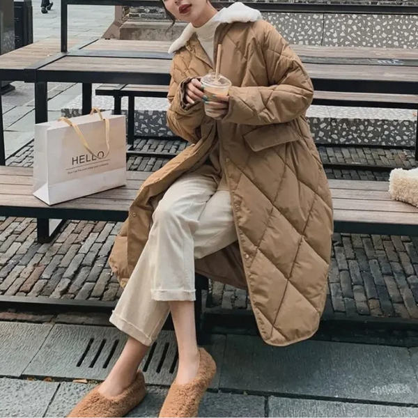 Warm Winter Padded Coat with Faux Fur Trim - BritishElegance