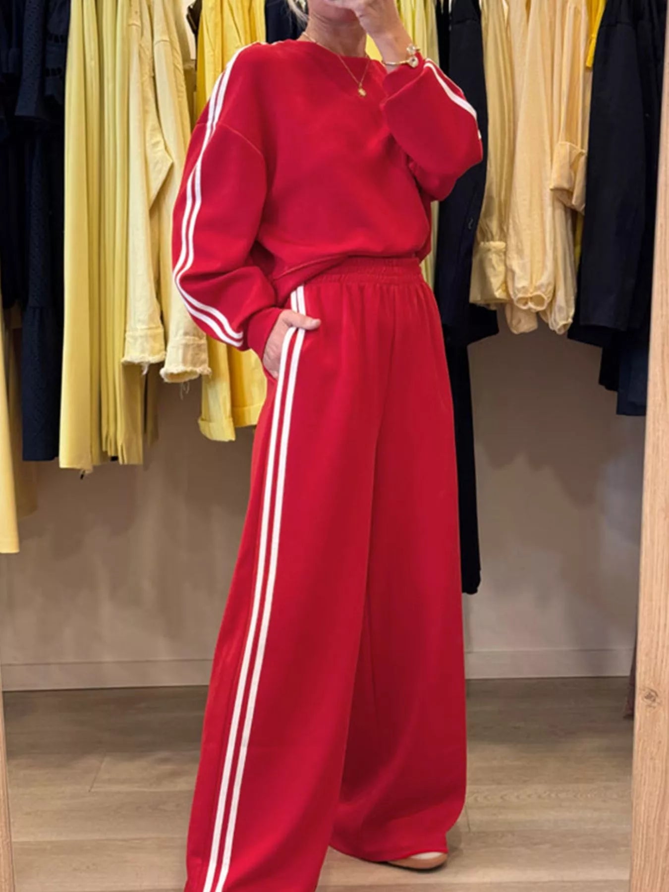 Colorful Crew Neck Tee and Stretchy Jogger Pants Set