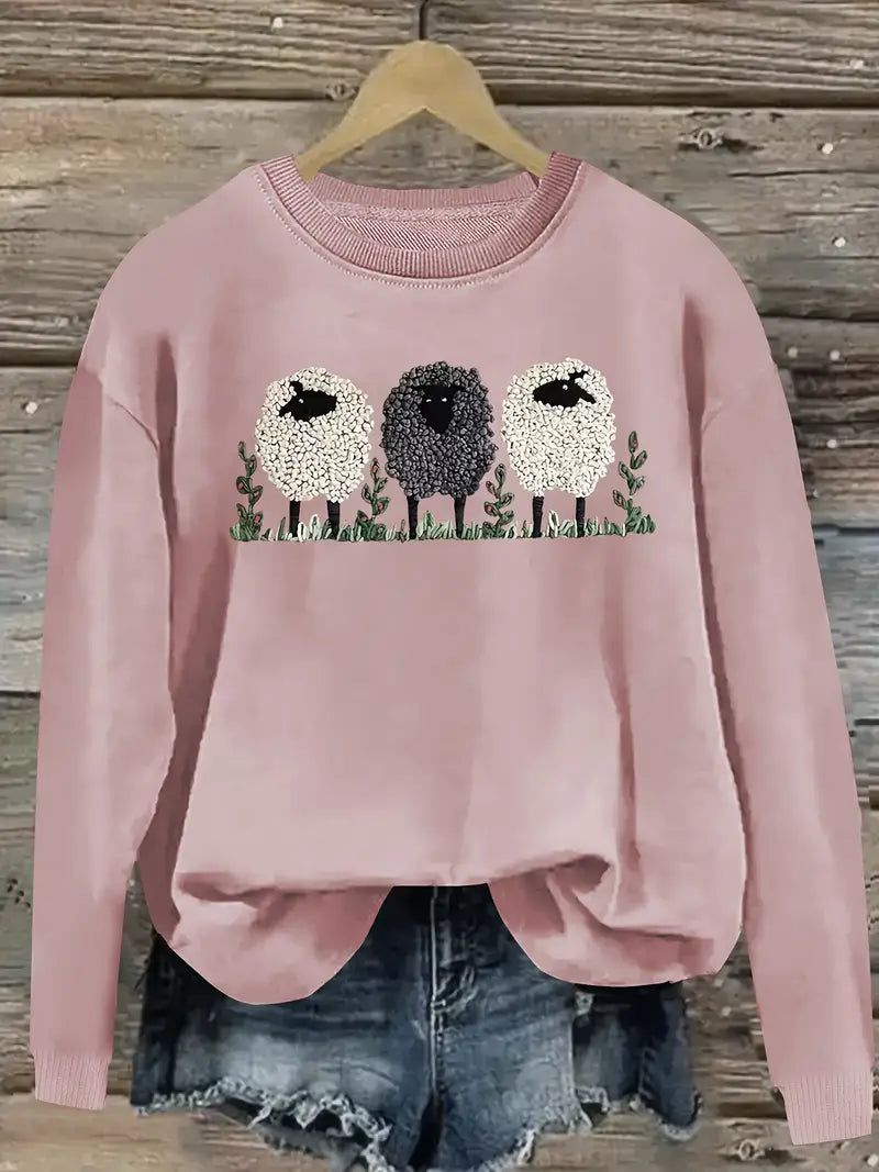 Cozy Women's  Sweater with Sheep Design