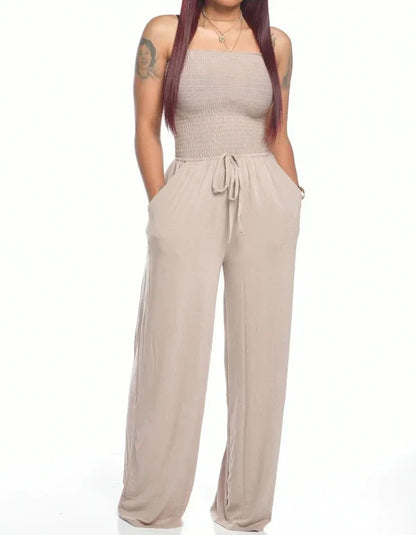 Summer Women's Strapless Drawstring Romper