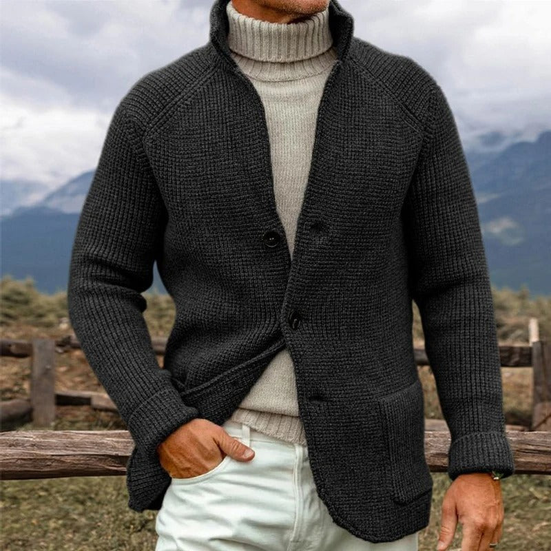 Classic Crew Neck Knitted Jacket