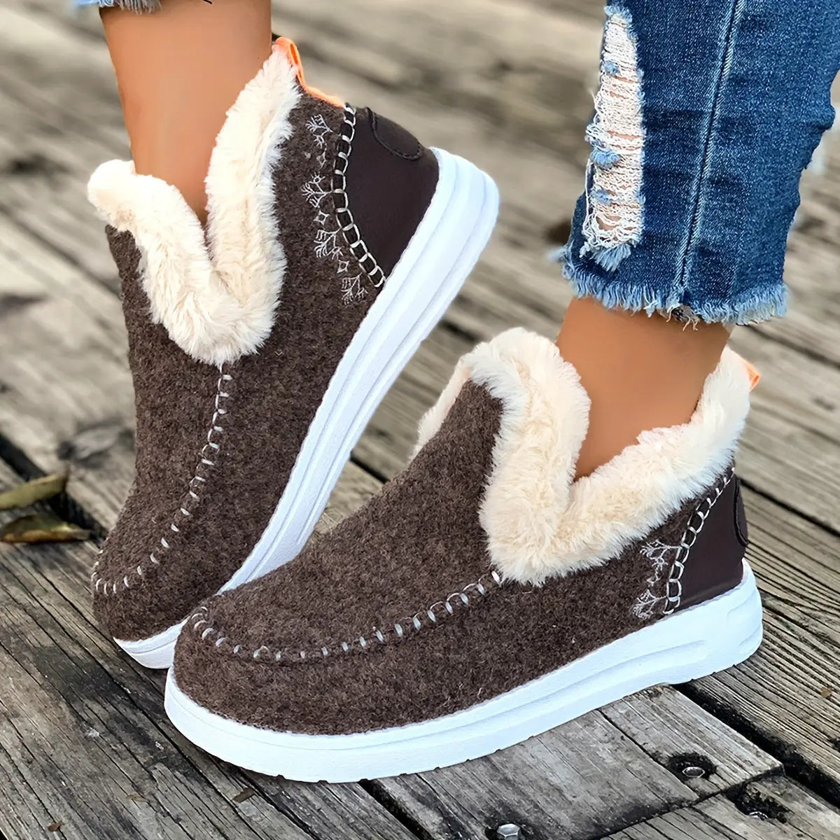Women’s Fleece-Lined Winter Slippers – Soft Shoes