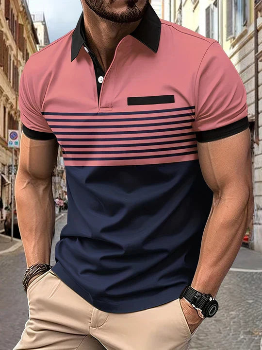 Men's Louis Stripe Summer Polo Shirt