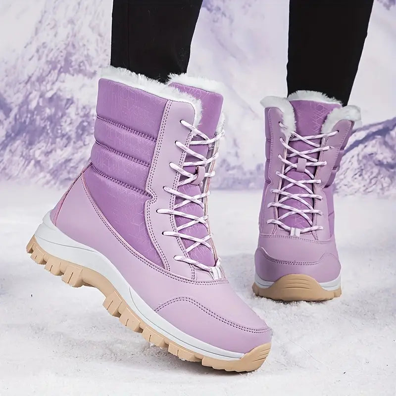 Waterproof women's snow boots - insulated winter boots with non-slip soles