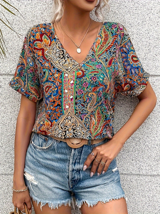 Classic Floral Women's Blouse - BritishElegance