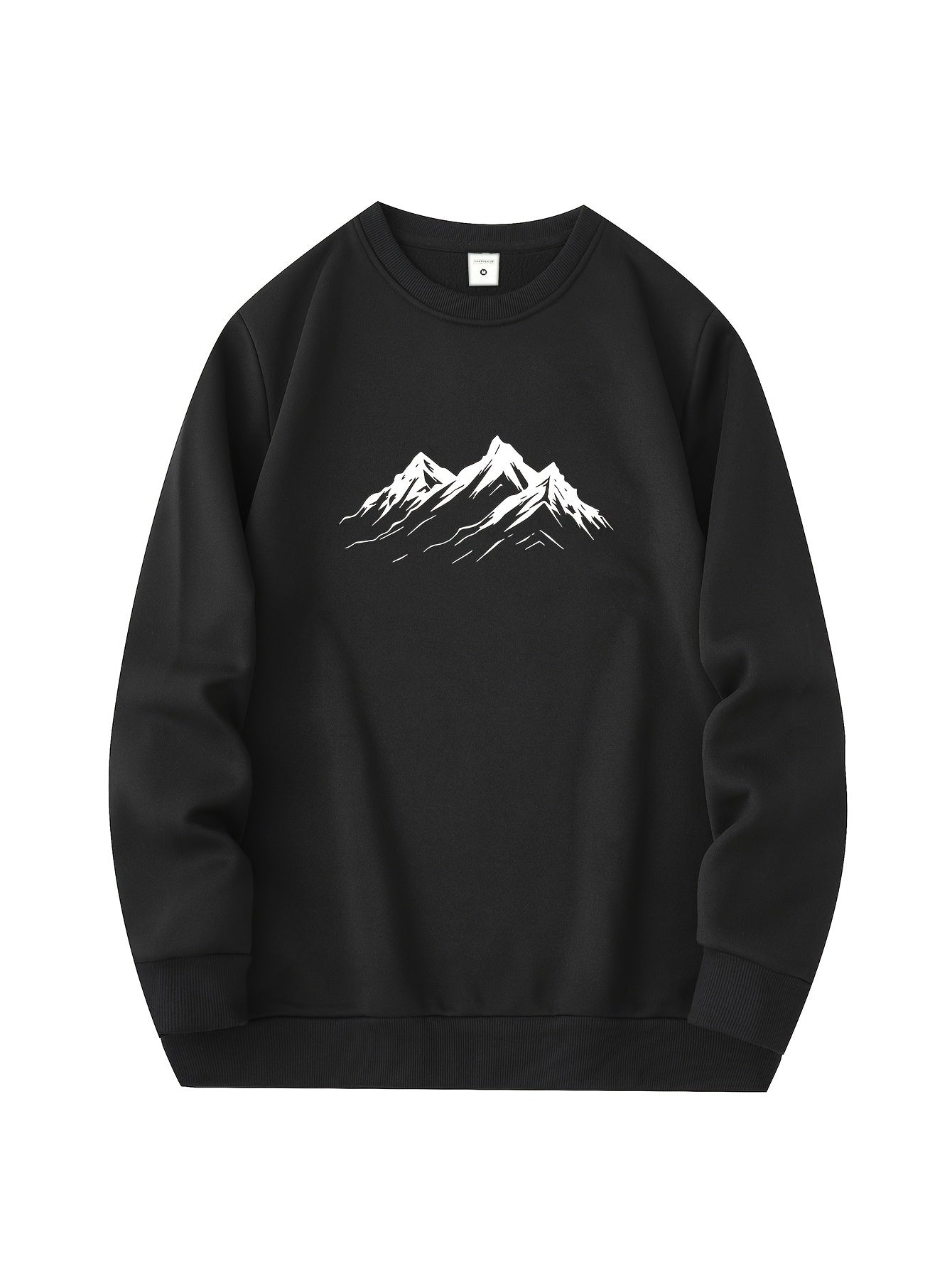 Cozy Winter Mens Sweatshirt with Mountain Design - BritishElegance
