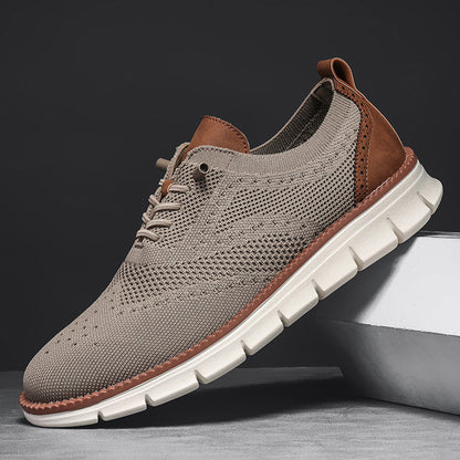 Breathable Mesh Oxford Sneakers for Men - BritishElegance
