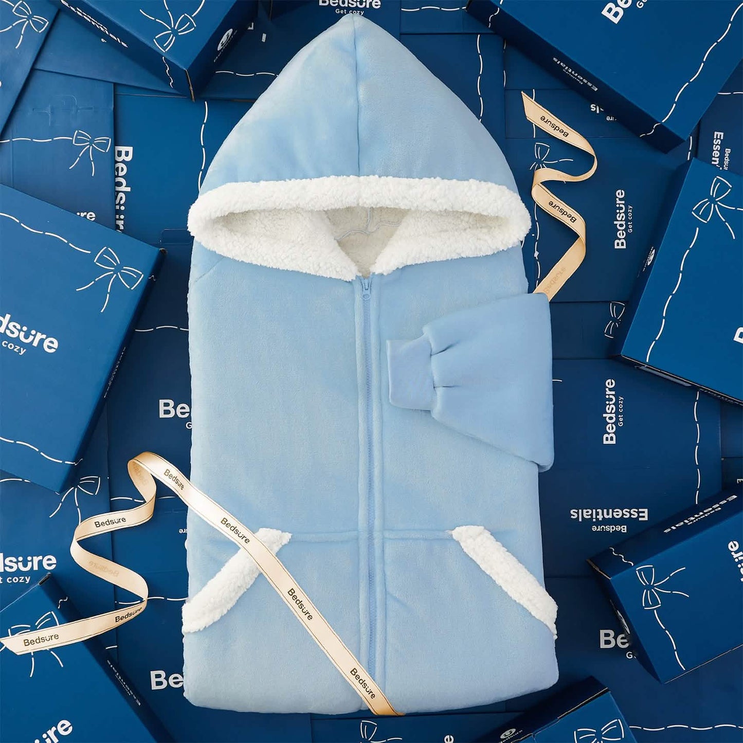 CozyHaven | Sherpa Fleece Wearable Blanket Hoodie – Zippered, Warm & Ultra-Soft