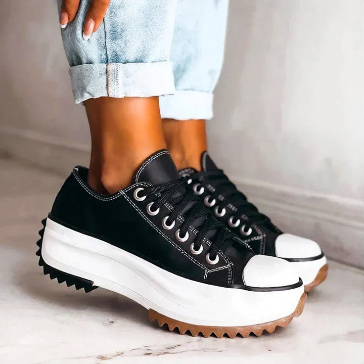 Florence Low-Top Platform Sneakers | Lace-Up Lugged Sole Sneakers