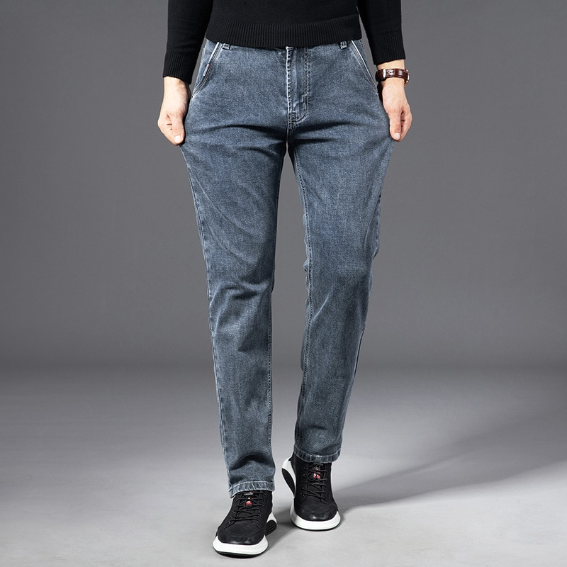 Men's Slim Fit Stretchy Daily Jeans with Pockets - BritishElegance