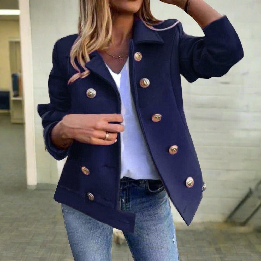 Classic Fit Women's Solid Color Button Blazer