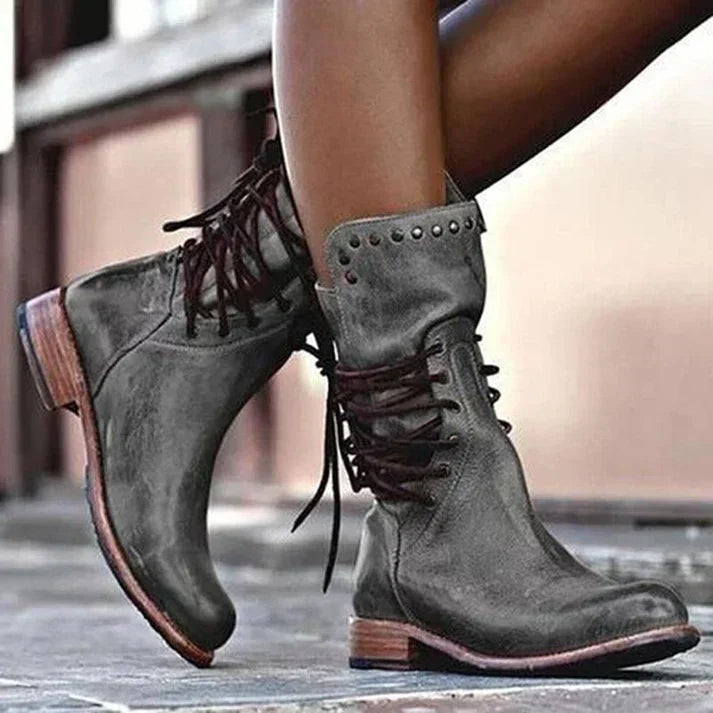 Stylish Jatta Leather Lace-Up Boots