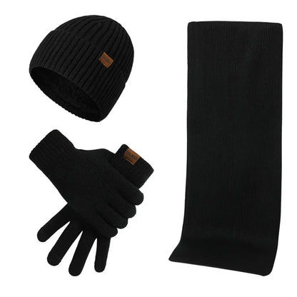 Casual winter set with hat, scarf and gloves for men