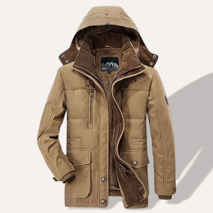Warm Mens Winter Parka Coat With Soft Fleece Lining