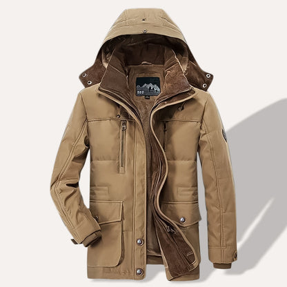 Warm Mens Winter Parka Coat With Soft Fleece Lining