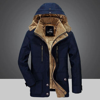 Warm Mens Winter Parka Coat With Soft Fleece Lining