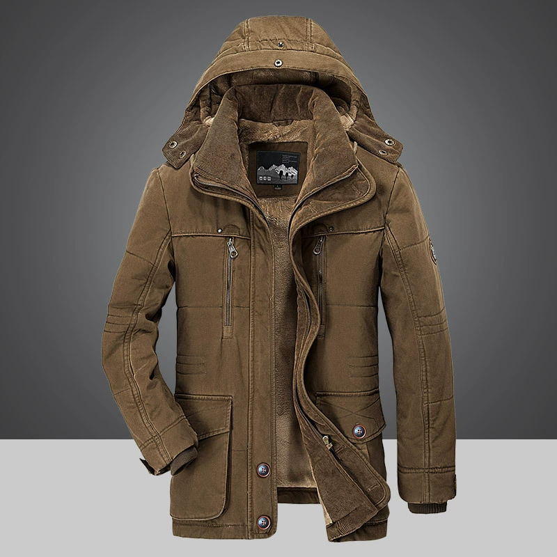 Warm Mens Winter Parka Coat With Soft Fleece Lining