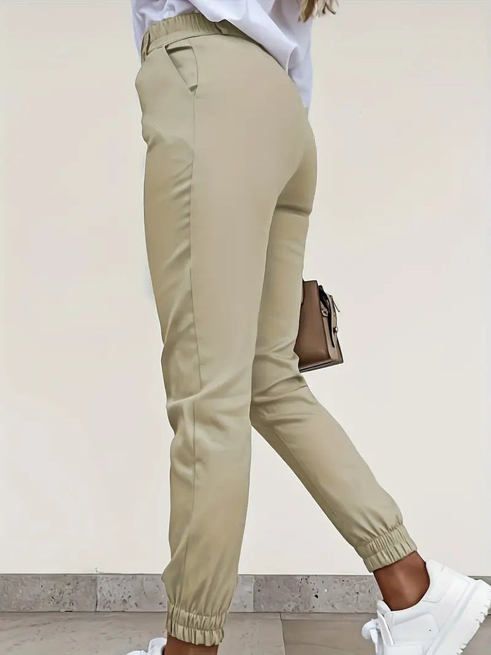 Ladies' Comfortable Fit Slim Leg Trousers with Pockets