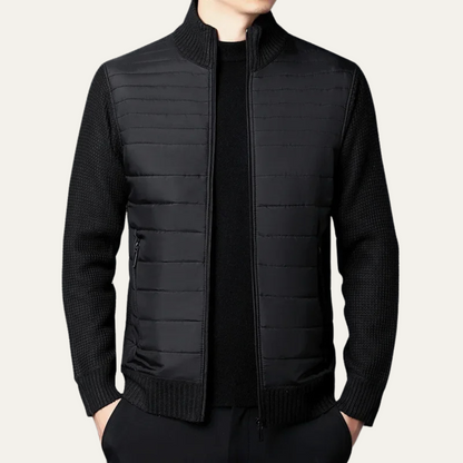 The Aberdeen Men's Quilted Knit Padded Zip Up Cardigan
