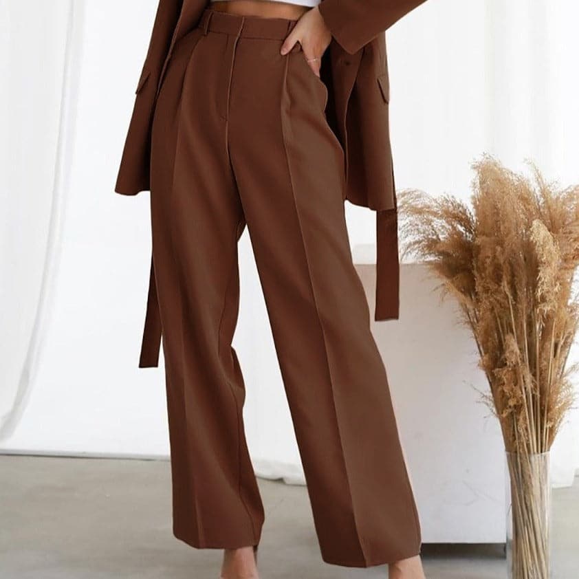 Harper | Classic High-Rise Flared Leg Pants with Pleats