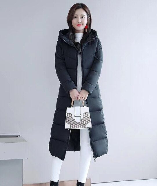 Warm Women's Down Parka Coat for Winter