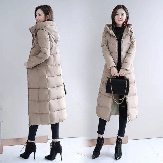 Warm Women's Down Parka Coat for Winter