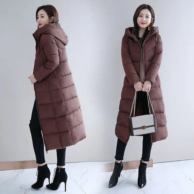 Warm Women's Down Parka Coat for Winter - BritishElegance