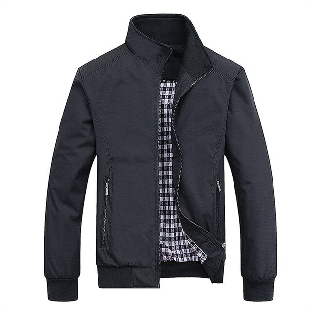 Casual Mens Thin Bomber Jacket For Spring Autumn Wear - BritishElegance