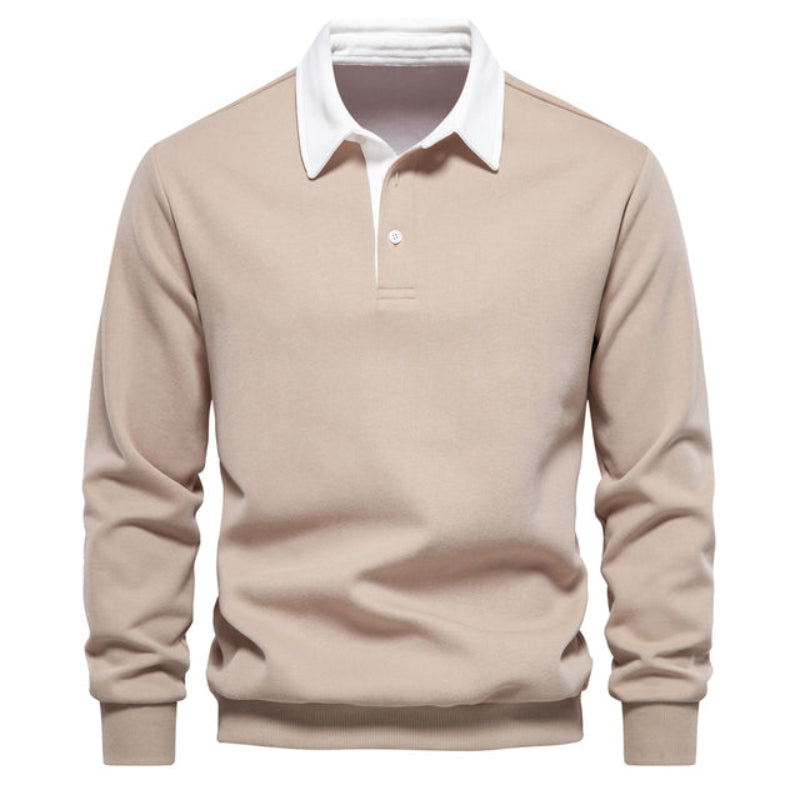Cozy Men's Knit Polo Sweater for Winter