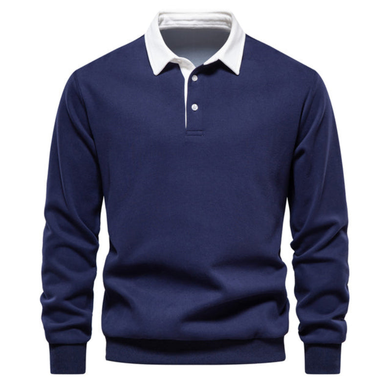 Cozy Men's Knit Polo Sweater for Winter - BritishElegance