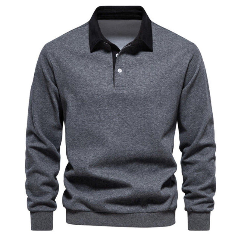 Cozy Men's Knit Polo Sweater for Winter