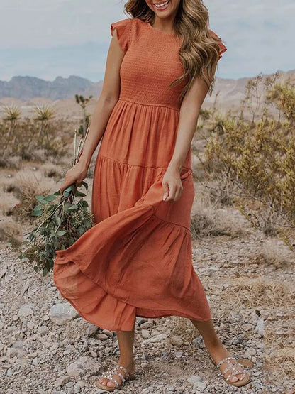 Elegant Lightweight Maxi Layered Dress - BritishElegance