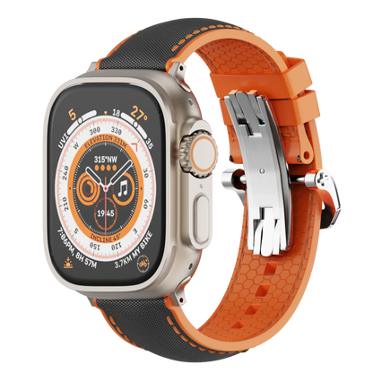 Soft Silicone Apple Watch Strap With Secure Buckle - BritishElegance