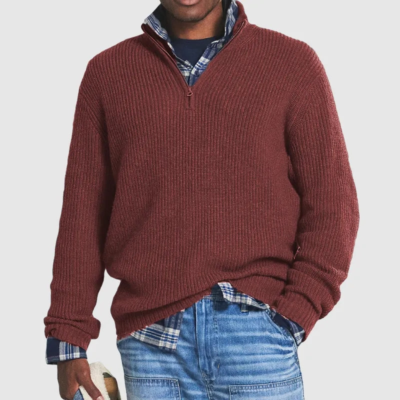 Men’s Chunky Rib Quarter Zip Sweater