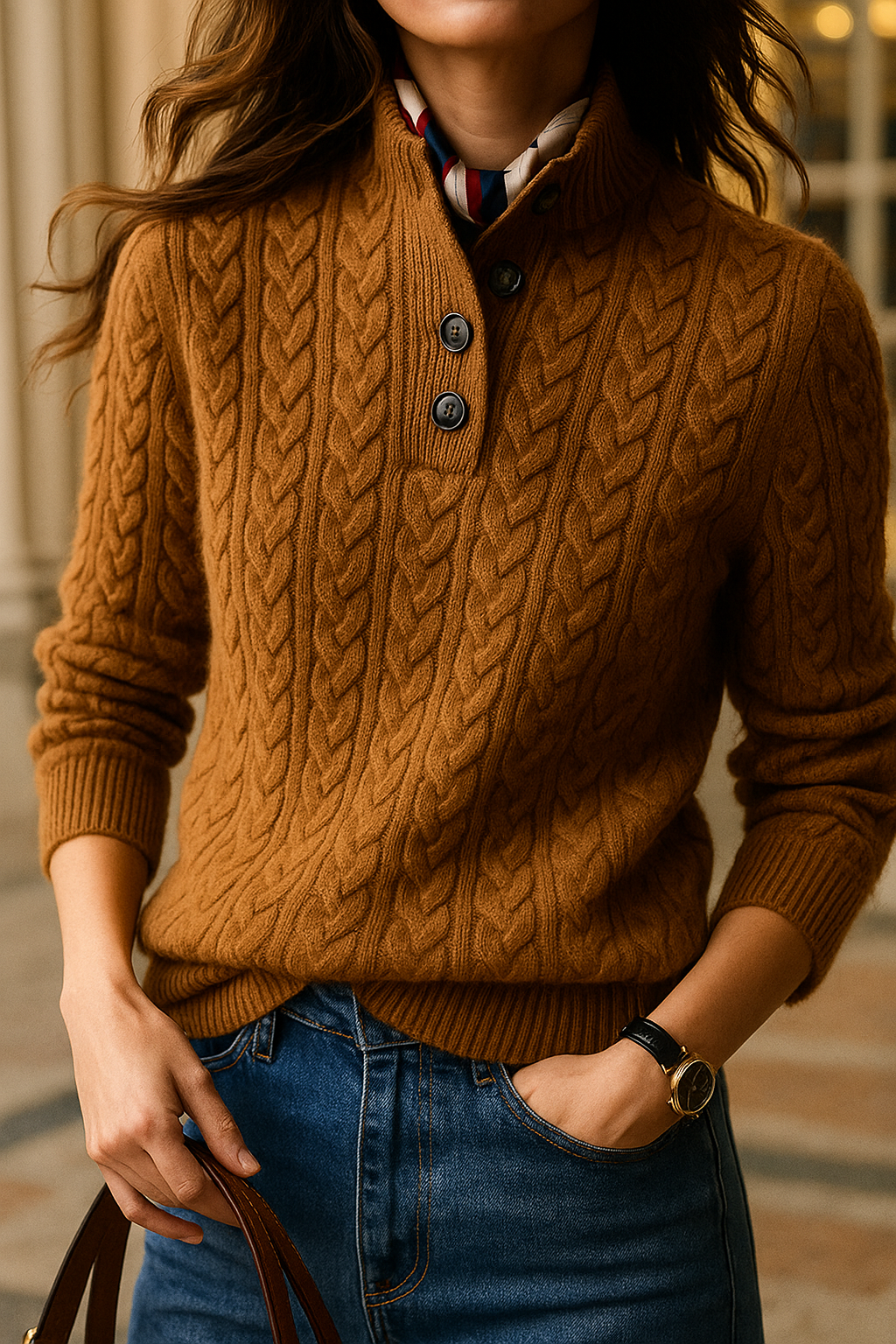 Soft Cable Knit Cashmere Sweater